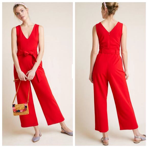 Anthropologie Cathy Structured Jumpsuit with Belt - Picture 1 of 13